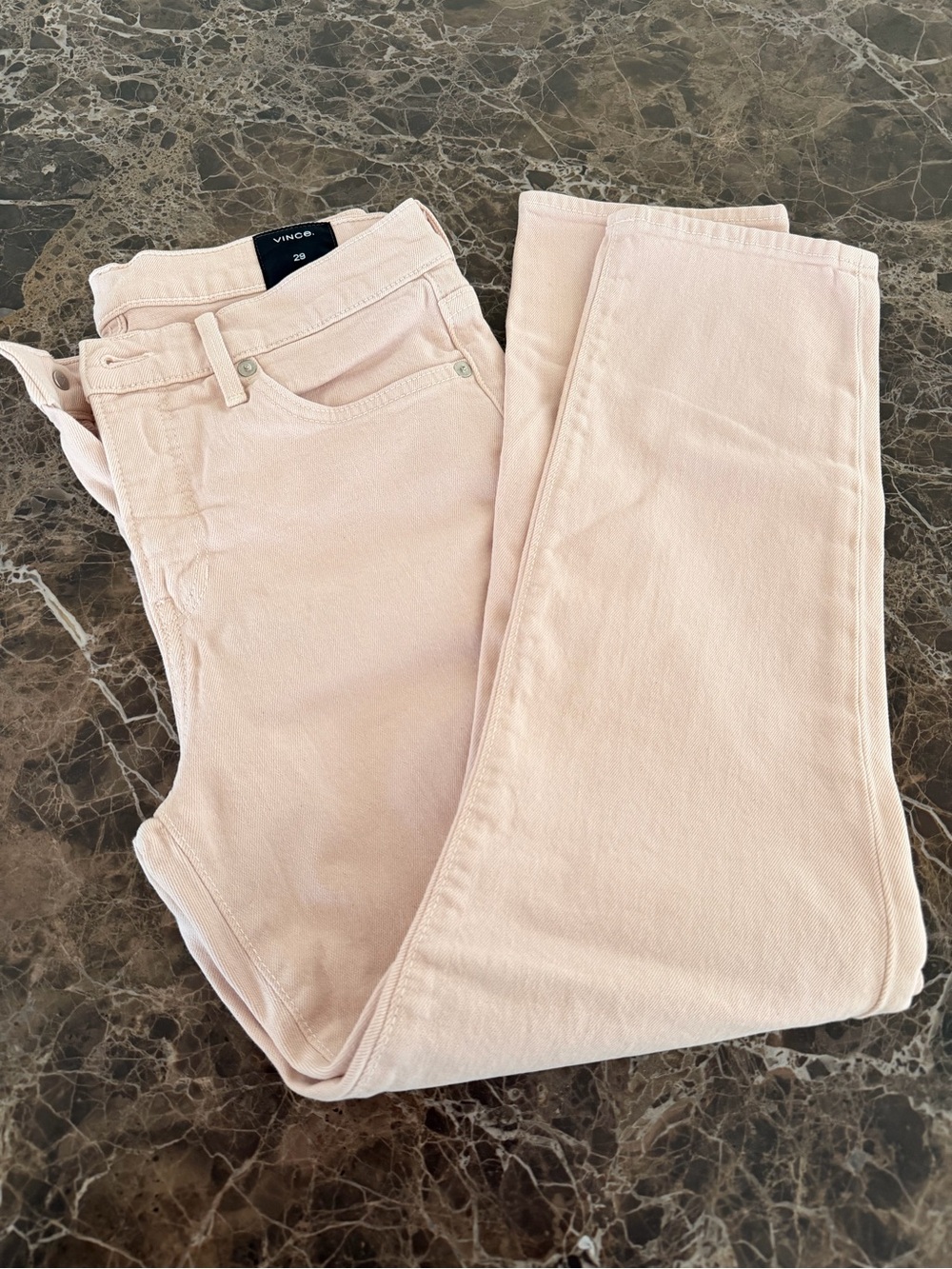 Vince Straight Leg Jeans in Light Blush